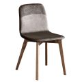 Cadeira Elegante de Design Moderno em Veludo Colorido e Madeira - Bizet