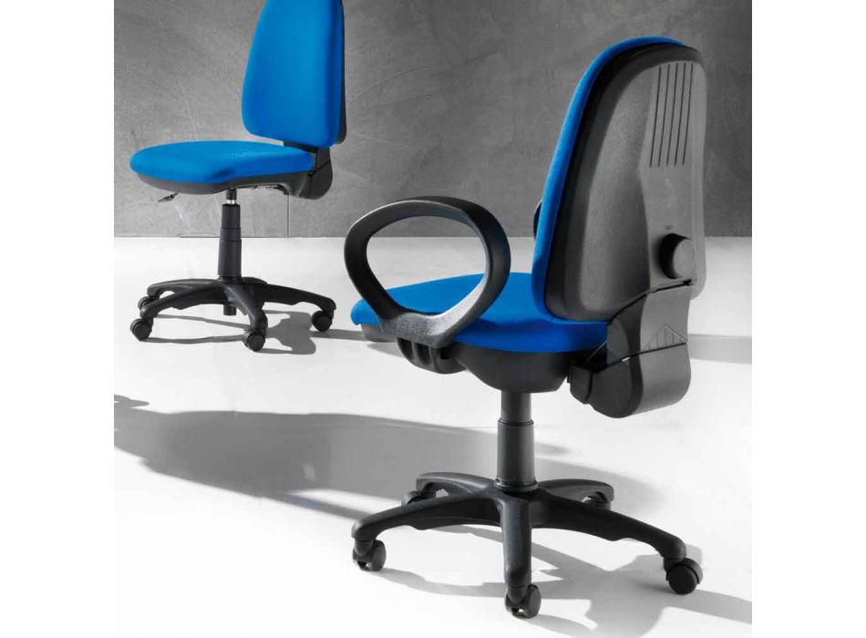 Cadeira de escritório giratória moderna ergonômica em couro sintético ou tecido - Calogera Viadurini