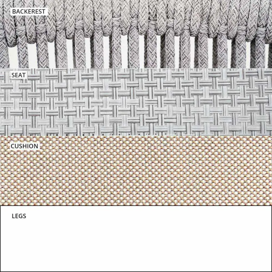 Cadeira de exterior com braços Empilhável estofado H 78cm - Smart by Varaschin Viadurini