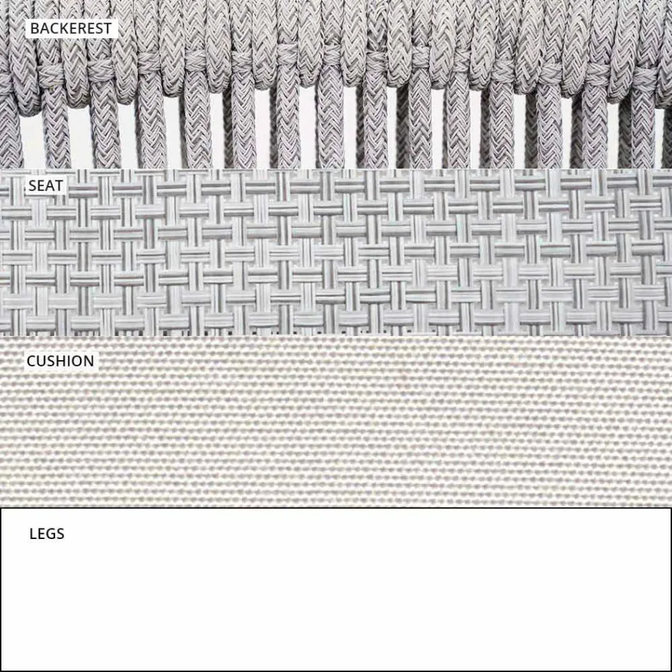 Cadeira de exterior com braços Empilhável estofado H 78cm - Smart by Varaschin Viadurini