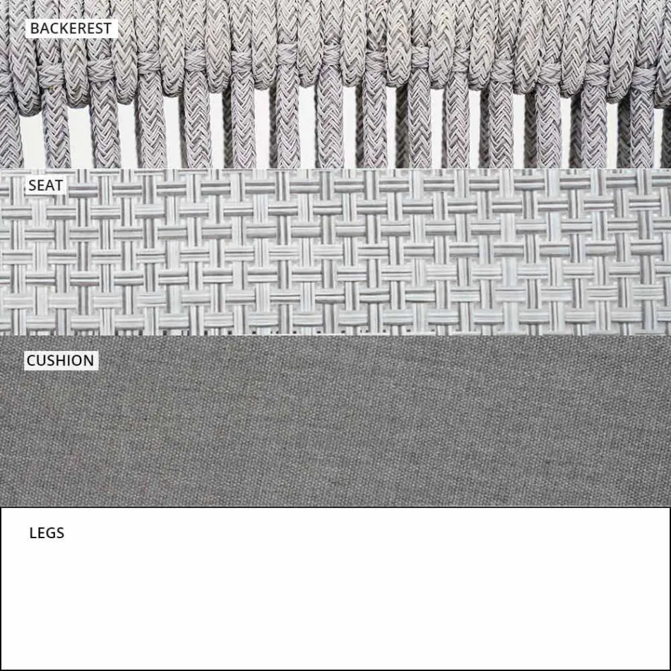 Cadeira de exterior com braços Empilhável estofado H 78cm - Smart by Varaschin Viadurini