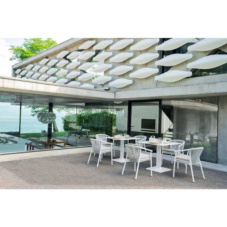 Cadeira de exterior com braços Empilhável estofado H 78cm - Smart by Varaschin Viadurini