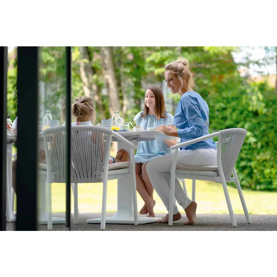 Cadeira de exterior com braços Empilhável estofado H 78cm - Smart by Varaschin Viadurini