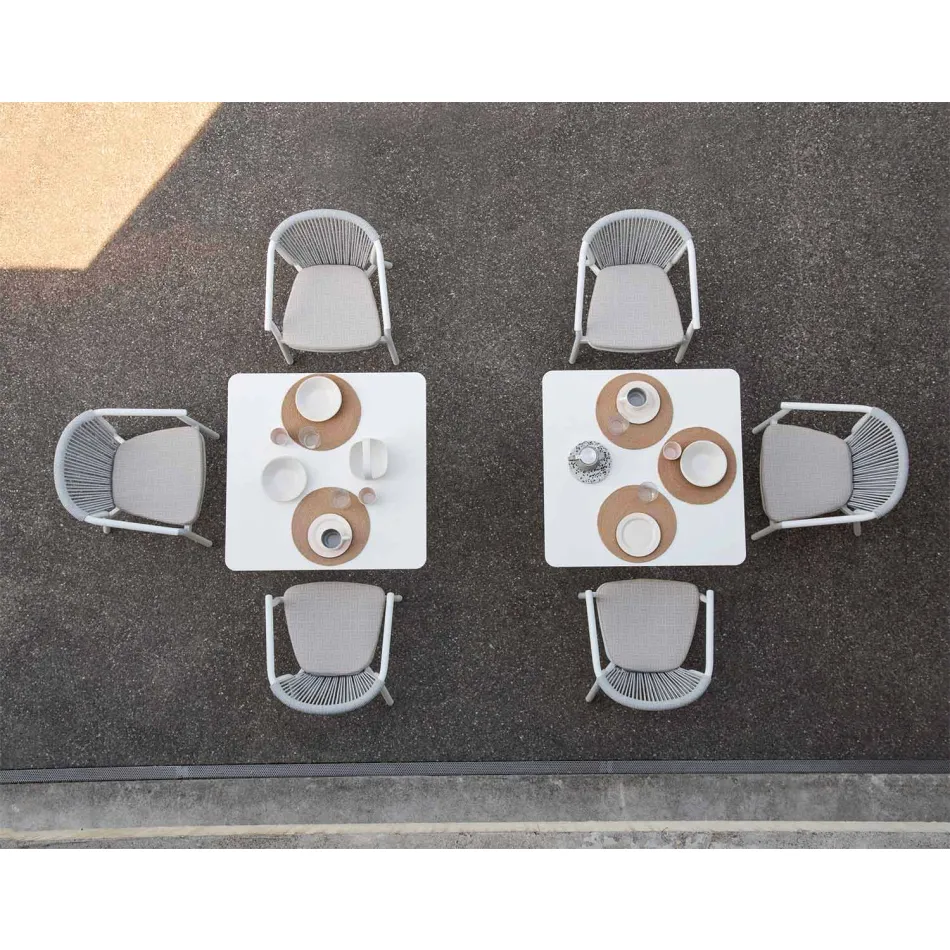 Cadeira de exterior com braços Empilhável estofado H 78cm - Smart by Varaschin Viadurini