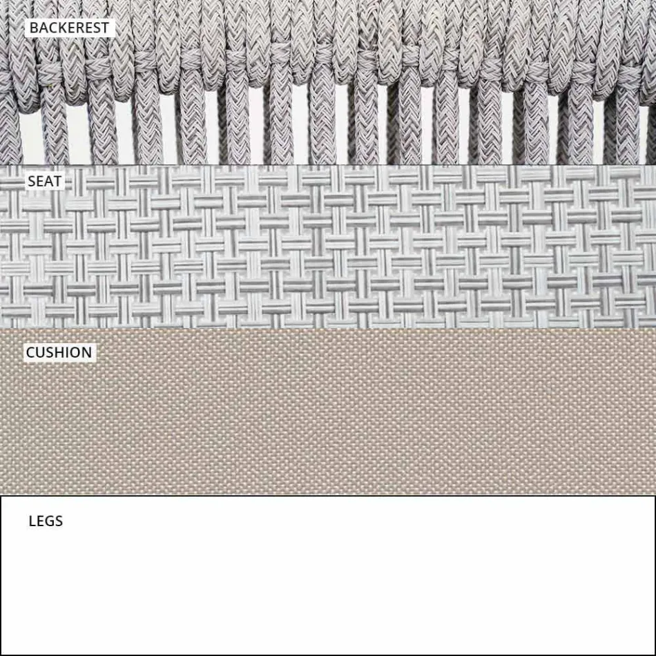 Cadeira de exterior com braços Empilhável estofado H 78cm - Smart by Varaschin Viadurini