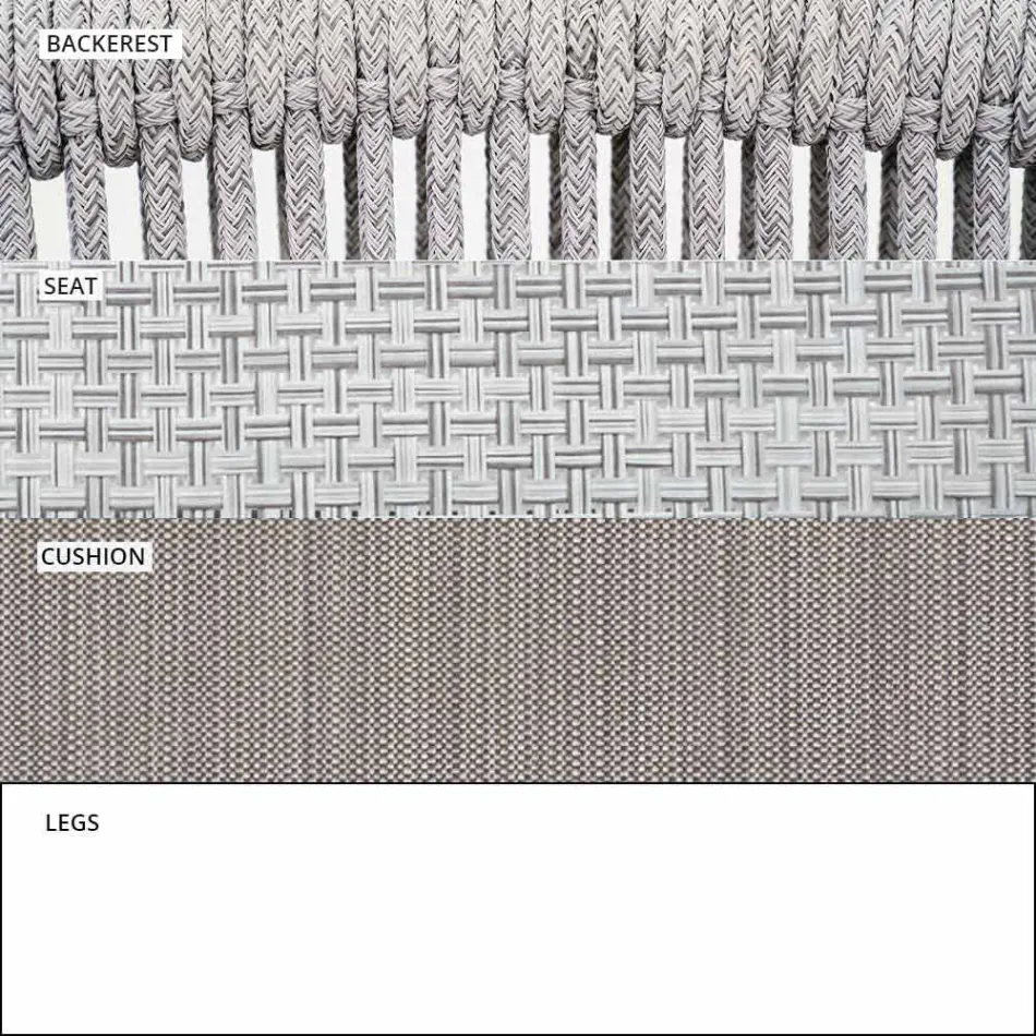 Cadeira de exterior com braços Empilhável estofado H 78cm - Smart by Varaschin Viadurini