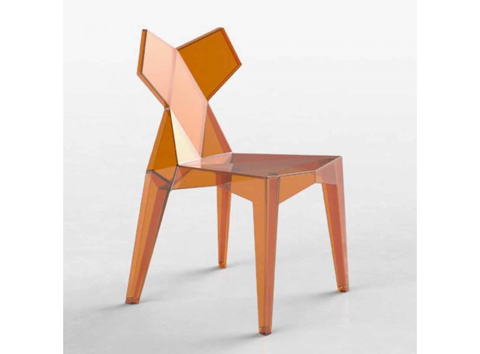 Cadeira de design empilhável para exterior em policarbonato, 4 peças - Kimono by Vondom Viadurini