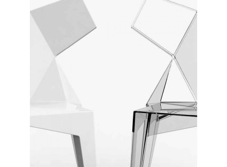 Cadeira de design empilhável para exterior em policarbonato, 4 peças - Kimono by Vondom Viadurini
