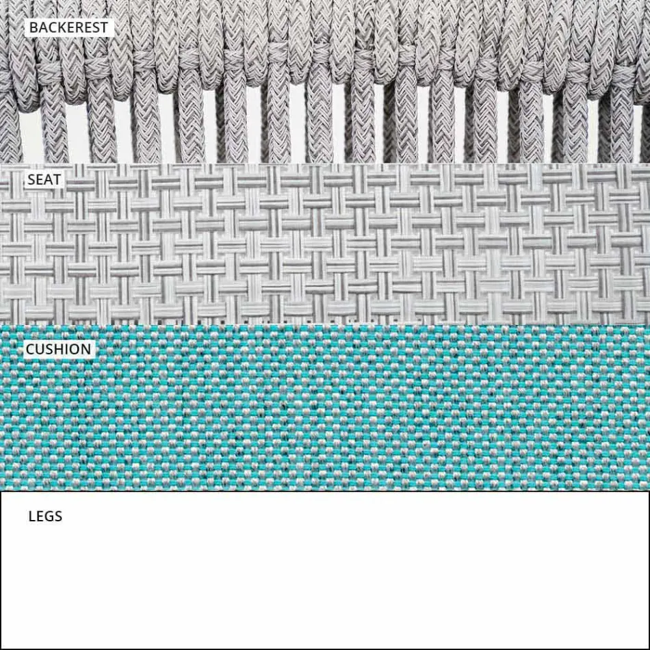 Cadeira empilhável para exterior com braços acolchoados H 73cm - Smart by Varaschin Viadurini