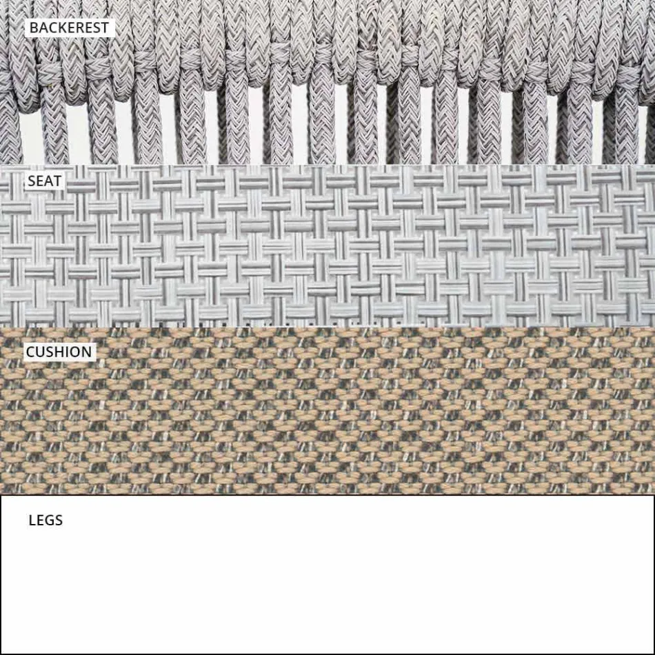 Cadeira empilhável para exterior com braços acolchoados H 73cm - Smart by Varaschin Viadurini