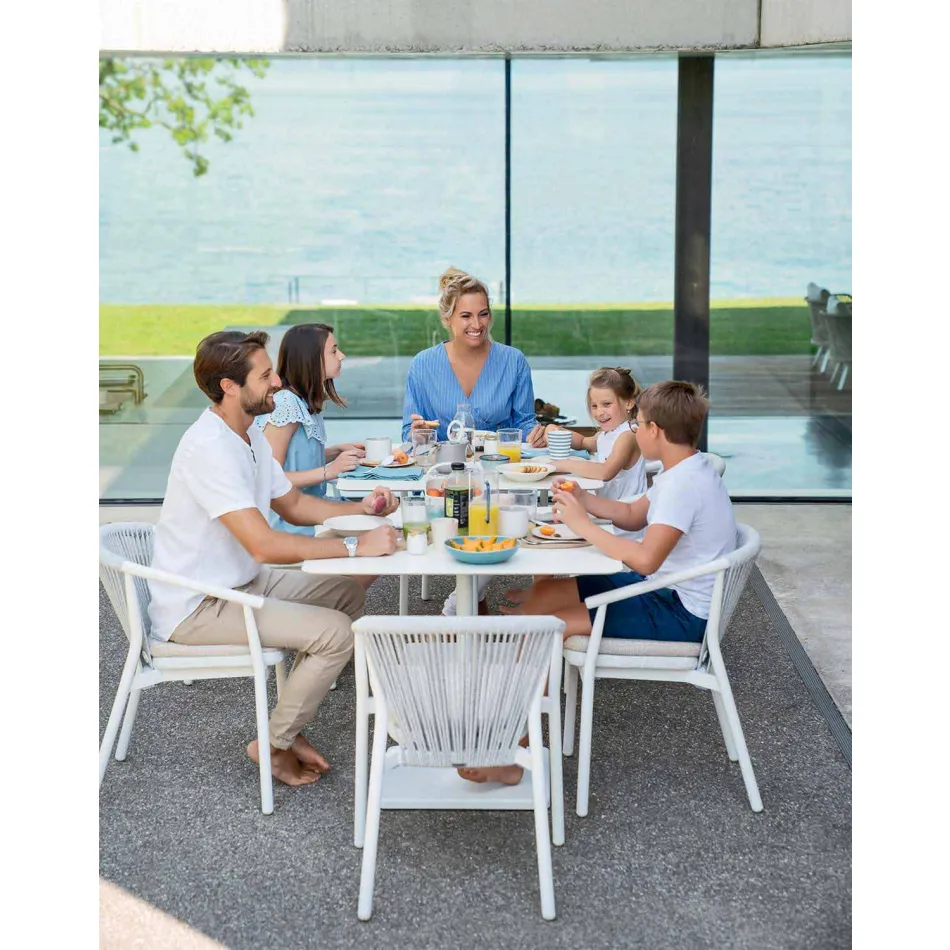 Cadeira empilhável para exterior com braços acolchoados H 73cm - Smart by Varaschin Viadurini