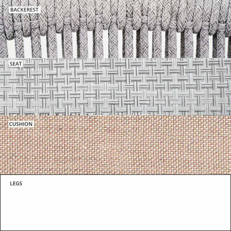 Cadeira empilhável para exterior com braços acolchoados H 73cm - Smart by Varaschin Viadurini