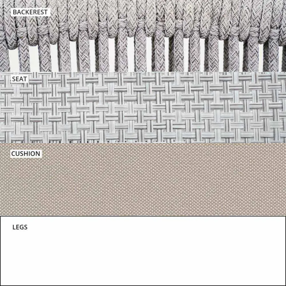 Cadeira empilhável para exterior com braços acolchoados H 73cm - Smart by Varaschin Viadurini