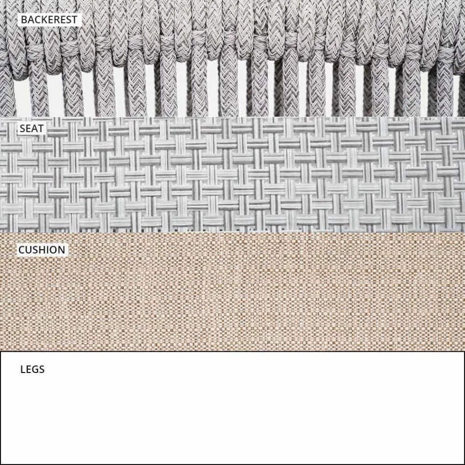 Cadeira empilhável para exterior com braços acolchoados H 73cm - Smart by Varaschin Viadurini