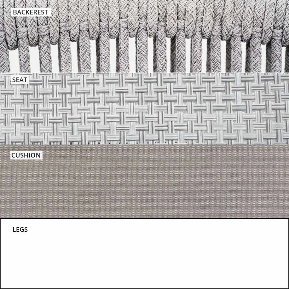 Cadeira empilhável para exterior com braços acolchoados H 73cm - Smart by Varaschin Viadurini