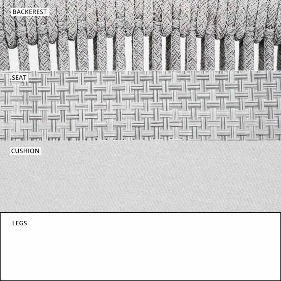 Cadeira empilhável para exterior com braços acolchoados H 73cm - Smart by Varaschin Viadurini