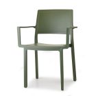 Cadeira ao ar livre em tecnopolímero com braços Made in Italy 4 peças - Savesta Viadurini