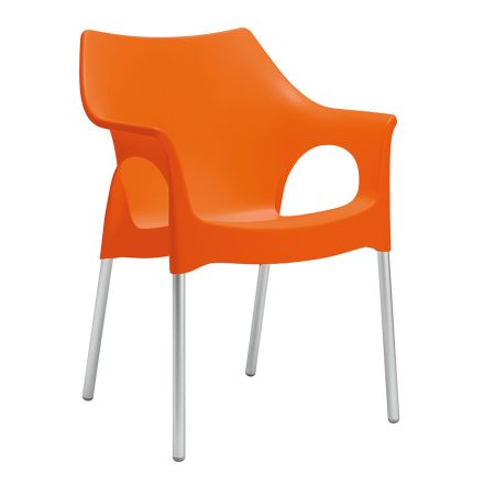 Cadeira Outdoor em Tecnopolímero e Alumínio Made in Italy 4 Peças - Lucciola Viadurini