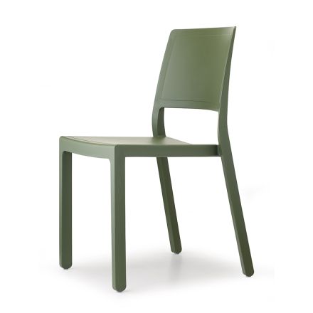 Cadeira de jardim empilhável em tecnopolímero Made in Italy 6 peças - Savesta Viadurini