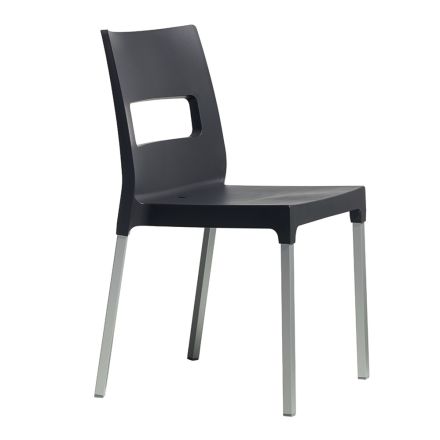 Cadeira de jardim em tecnopolímero e alumínio fabricada na Itália 4 peças - máximo Viadurini