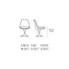 Cadeira Giratória em Alumínio Lacado com Assento em Couro Made in Italy - Cabiria Viadurini