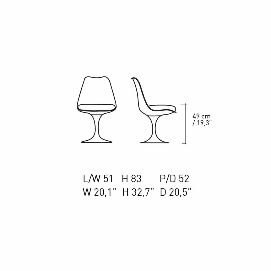 Cadeira Giratória em Alumínio Lacado com Assento em Couro Made in Italy - Cabiria Viadurini