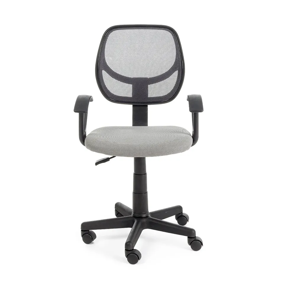 Cadeira giratória de escritório em tecido de nylon e malha em 3 cores - Rasha Viadurini
