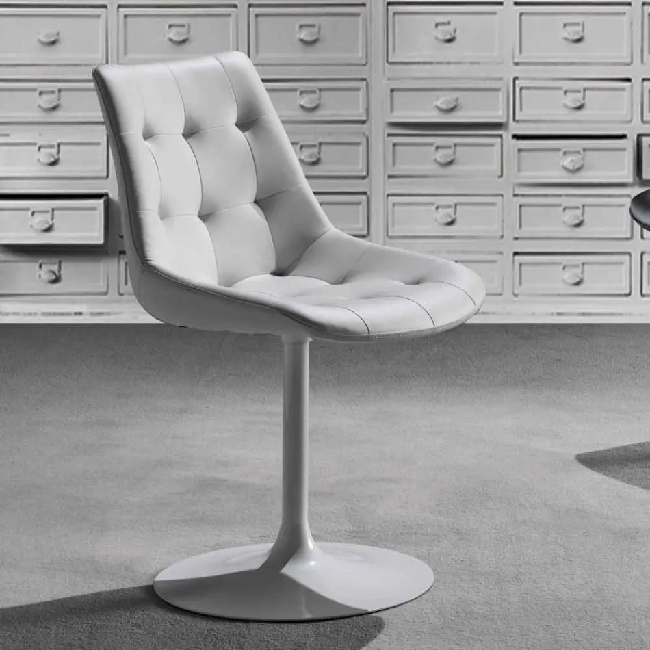 Cadeira giratória, assento em Ecoleather Capitonnè Processing - Aura Viadurini