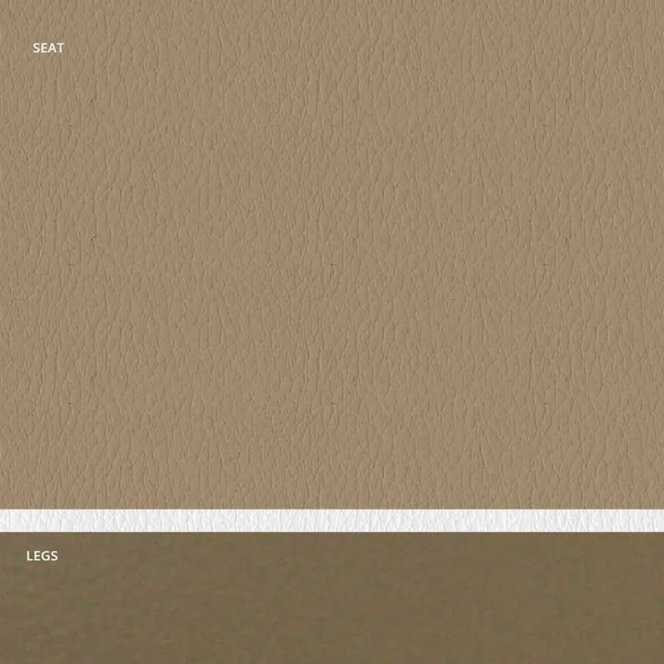 Cadeira de aço acolchoada e assento de couro sintético com borda branca – Nirvana Viadurini