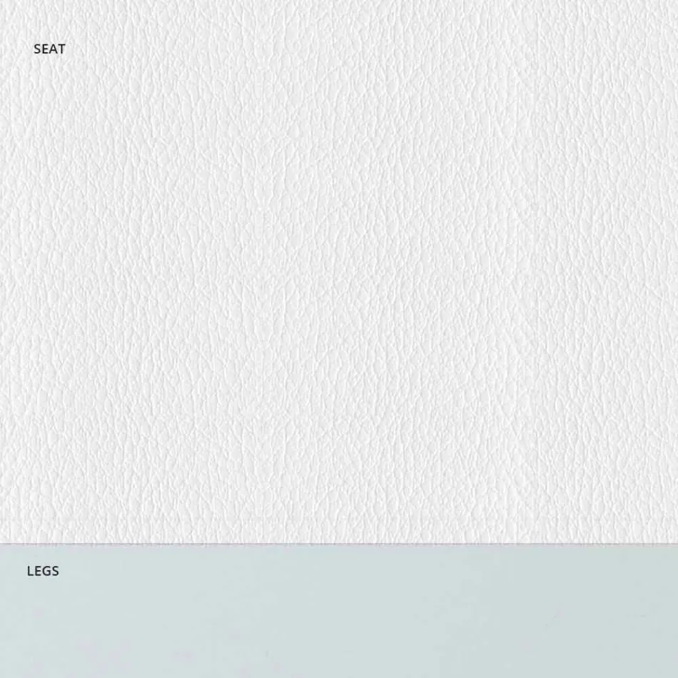 Cadeira de aço acolchoada e assento de couro sintético com borda branca – Nirvana Viadurini