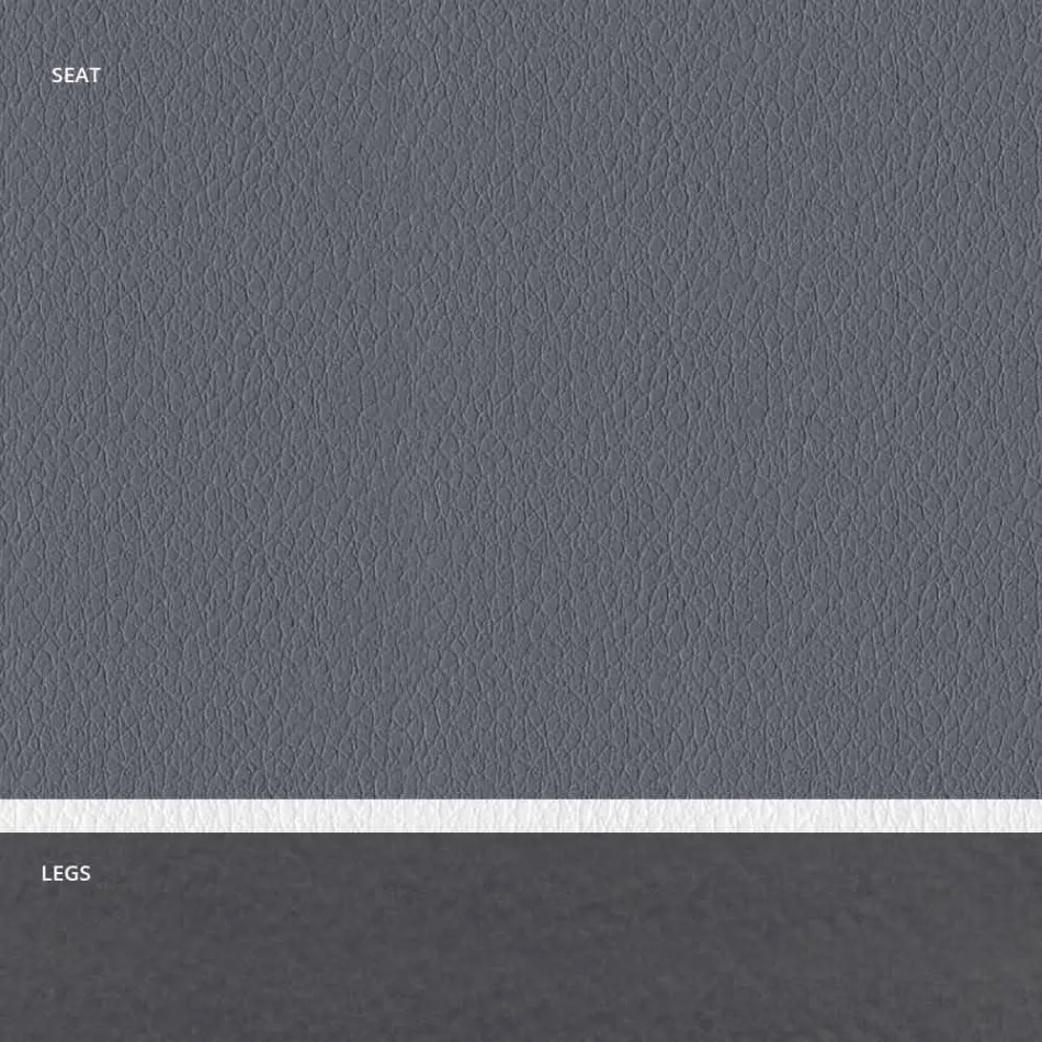 Cadeira de aço acolchoada e assento de couro sintético com borda branca – Nirvana Viadurini