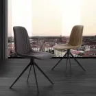 Cadeira estofada em eco nubuck e metal, design moderno, Taranto Viadurini