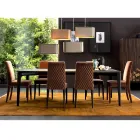 Cadeira lounge estofada de madeira maciça Grilli Zarafa made in Italy, 2 pedaços Viadurini