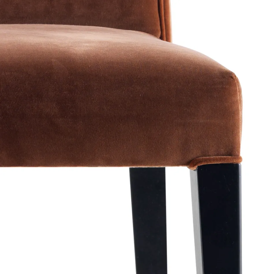 Cadeira lounge estofada de madeira maciça Grilli Zarafa made in Italy, 2 pedaços Viadurini