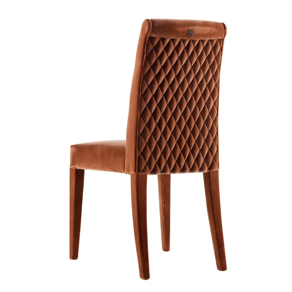 Cadeira lounge estofada de madeira maciça Grilli Zarafa made in Italy, 2 pedaços Viadurini