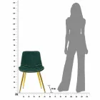 Cadeira estofada para sala de jantar de design em madeira e tecido, 2 peças - Kolly Viadurini