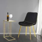 Cadeira estofada para sala de jantar de design em madeira e tecido, 2 peças - Kolly Viadurini