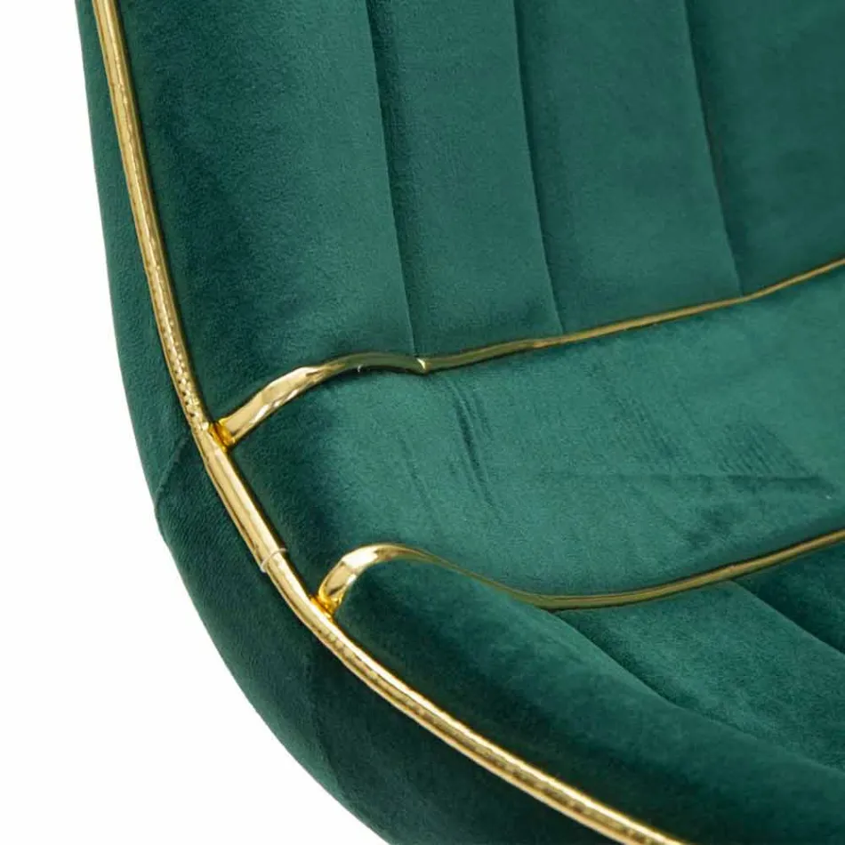 Cadeira estofada para sala de jantar de design em madeira e tecido, 2 peças - Kolly Viadurini