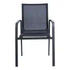 Cadeira empilhável com braços em alumínio e textilene branco ou cinzento - Greenstyle Viadurini