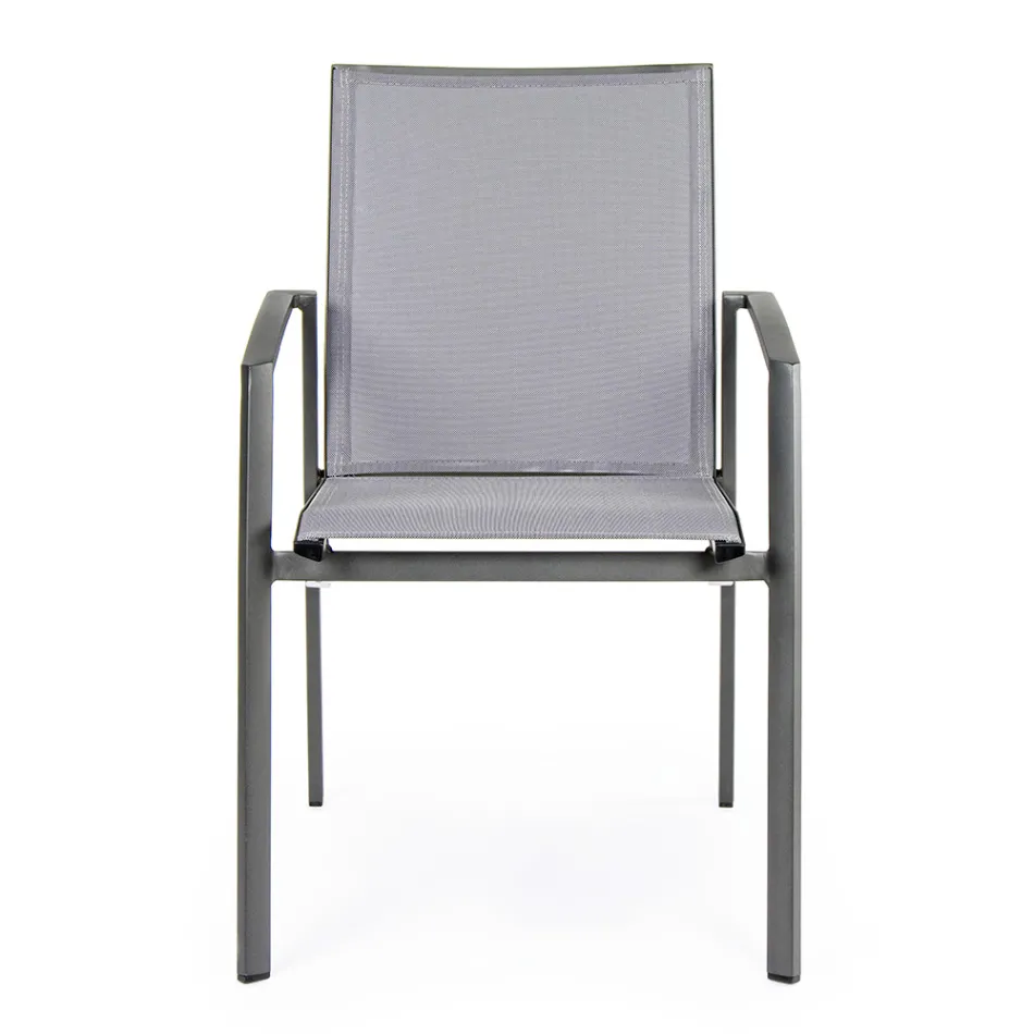 Cadeira Exterior Empilhável em Alumínio Pintado, Homemotion, 4 peças - Odelia Viadurini