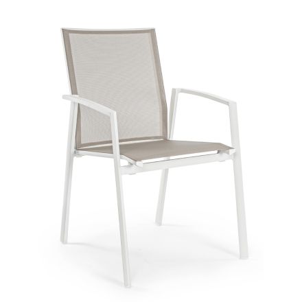 Cadeira Exterior Empilhável em Alumínio Pintado, Homemotion, 4 peças - Odelia Viadurini