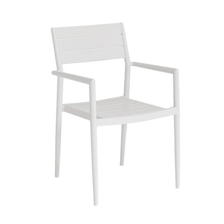Cadeira de exterior empilhável com estrutura de alumínio, 2 peças - Ritchie Viadurini