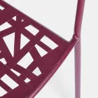 Cadeira empilhável ao ar livre em aço com acabamento mate, 4 peças - Ralia Viadurini