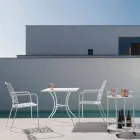 Cadeira empilhável ao ar livre em aço com acabamento mate, 4 peças - Ralia Viadurini