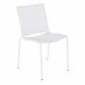 Cadeira empilhável ao ar livre em aço pintado de branco, 4 peças - Jaila