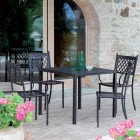 Cadeira Externa Empilhável em Aço Galvanizado Feito na Itália 4 Peças - Celia Viadurini