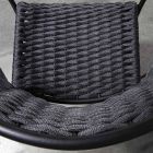 Cadeira empilhável ao ar livre em corda e metal antracite, 4 peças - Drusilla Viadurini