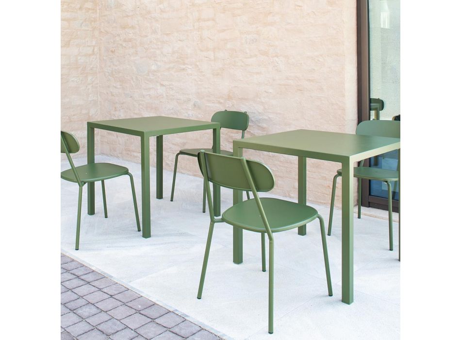 Cadeira empilhável ao ar livre em metal colorido feito na Itália 4 peças - Pixie Viadurini