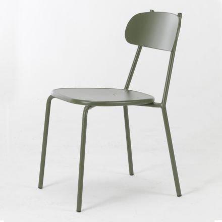 Cadeira empilhável ao ar livre em metal colorido feito na Itália 4 peças - Pixie Viadurini