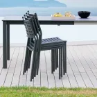 Cadeira empilhável para exterior em metal pintado fabricada na Itália, 8 peças - Lina Viadurini